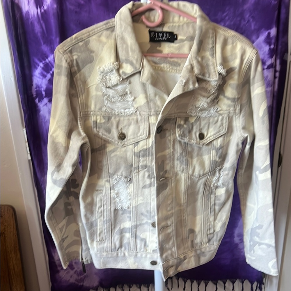 CIVIL RÉGIMEN Camo Denim Jacket SIZE S